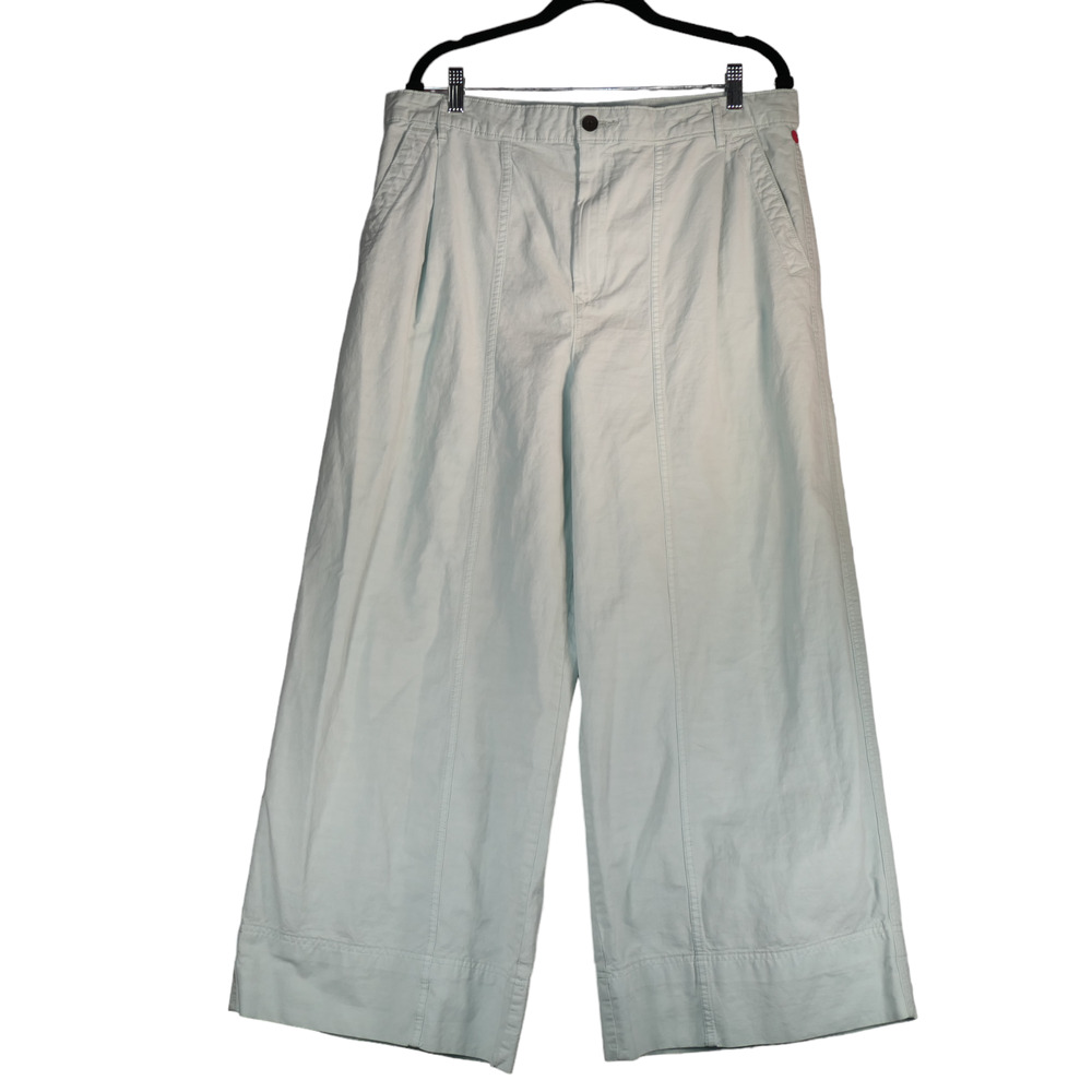 Everlane Crop Pants Womens 16 Green Linencore Clean Girl Minimalist Capsule